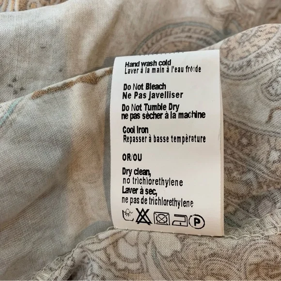 Rosemarine Maxi Tiered Skirt Paisley Italy Size Medium Brown Beige Boho Romantic - Picture 10 of 11